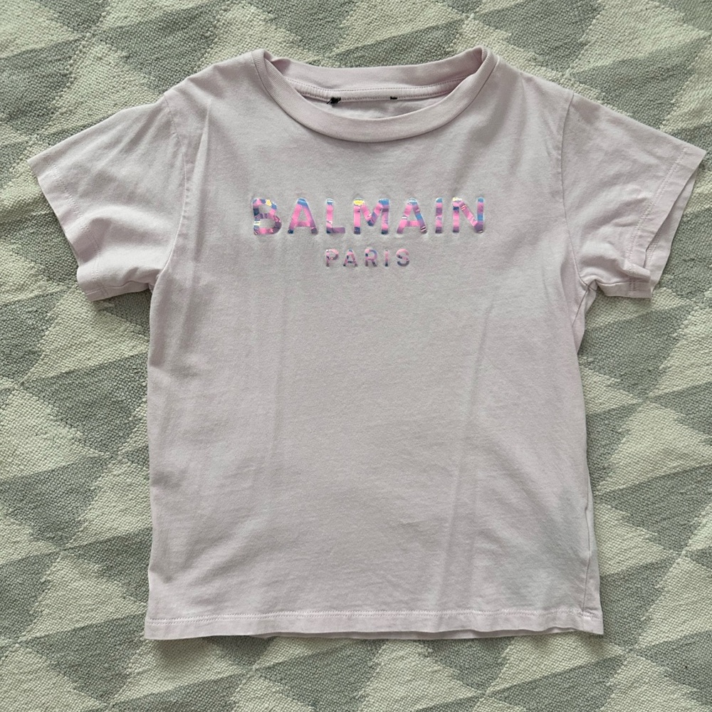 Balmain Pink Short Sleeve Tee Casual Comfort
